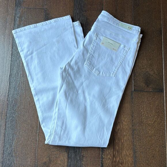 NWT AG Adriano Goldschmeid white jeans the angel bootcut womens size 30x32 stret - Picture 1 of 8